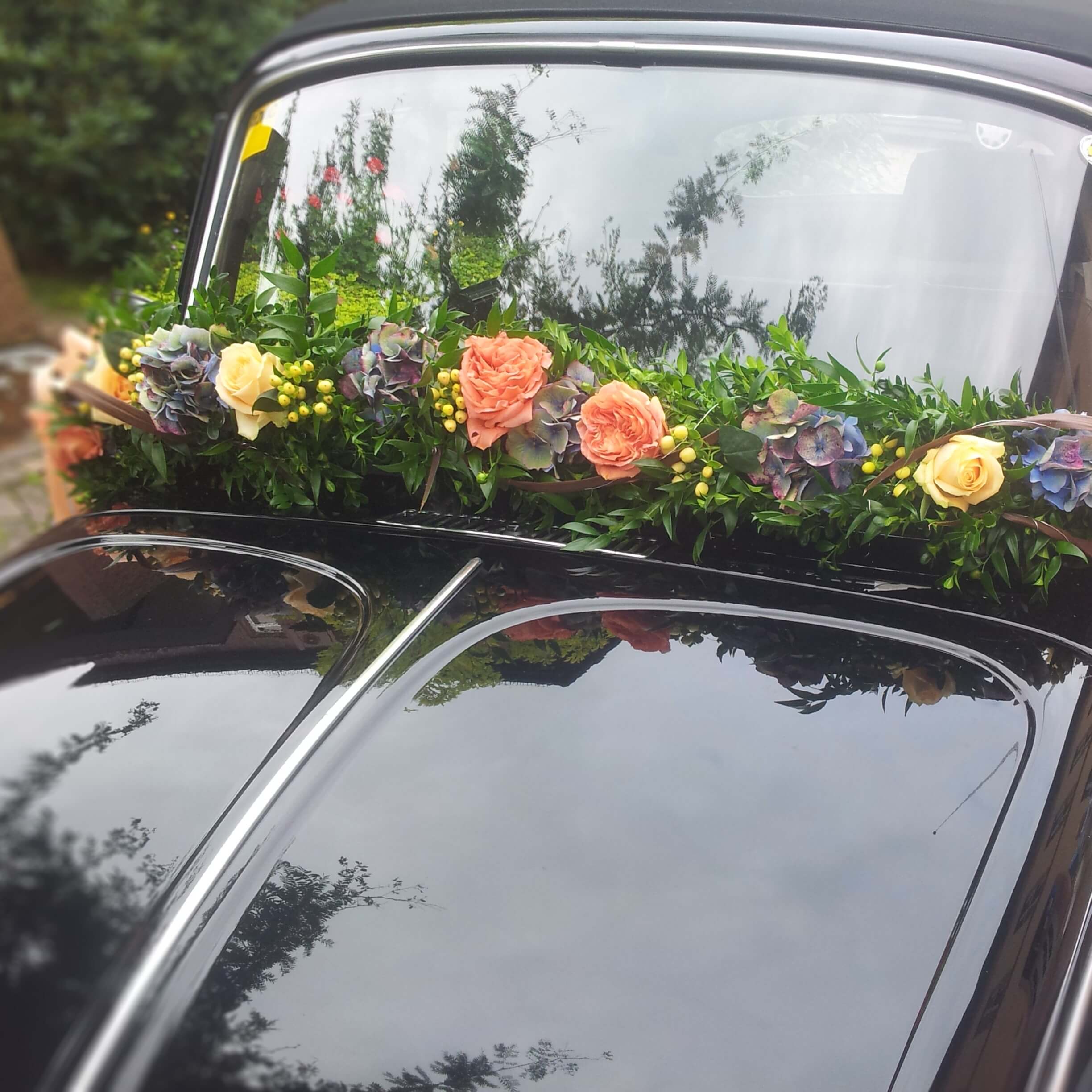 Lila SWECOMZE Auto Deko Rosen Girlande Braut Paar Rose Dekoration Hochzeit Car Auto Wedding Deko Girlande